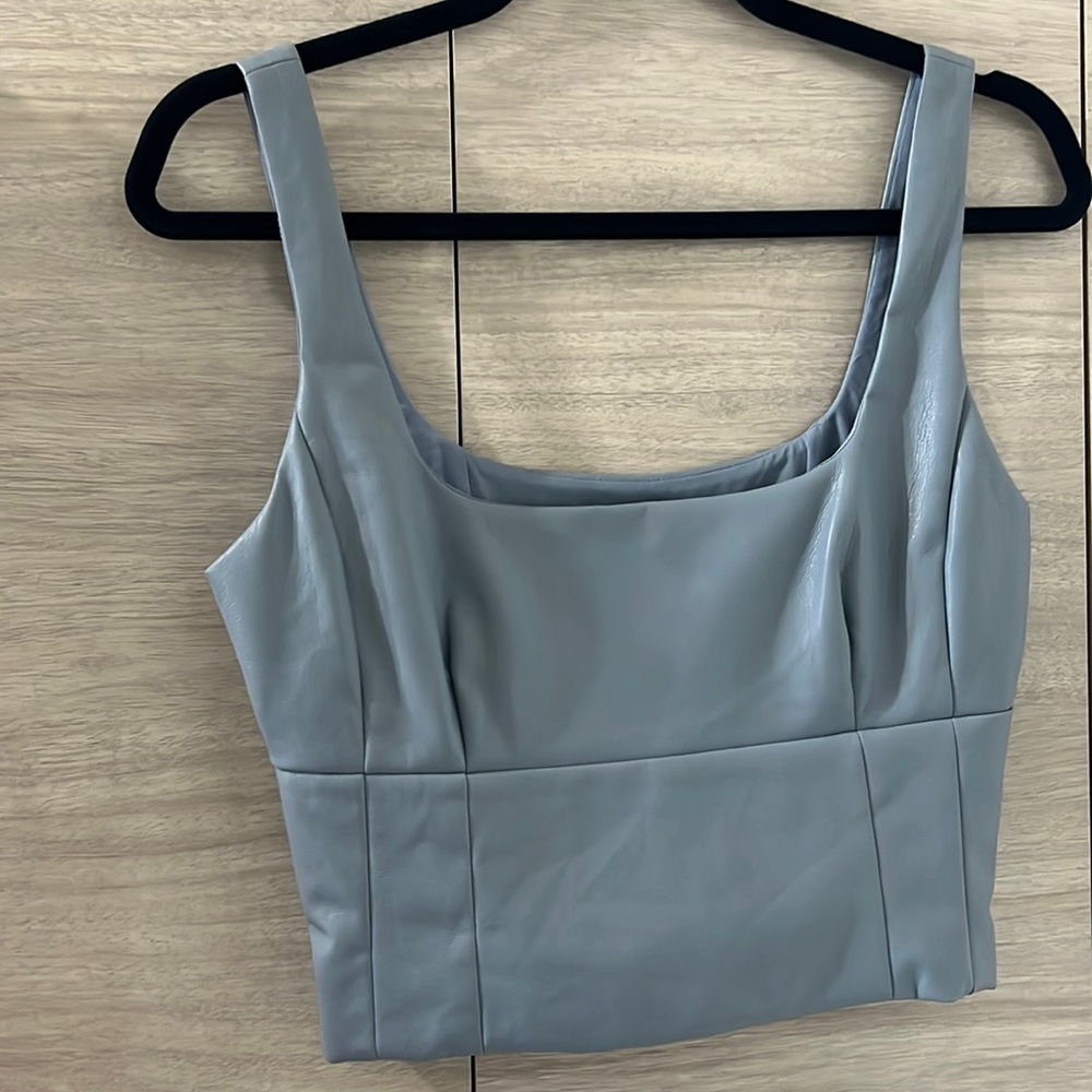 Aritzia Bustier Tank in Faux Leather (Size S)